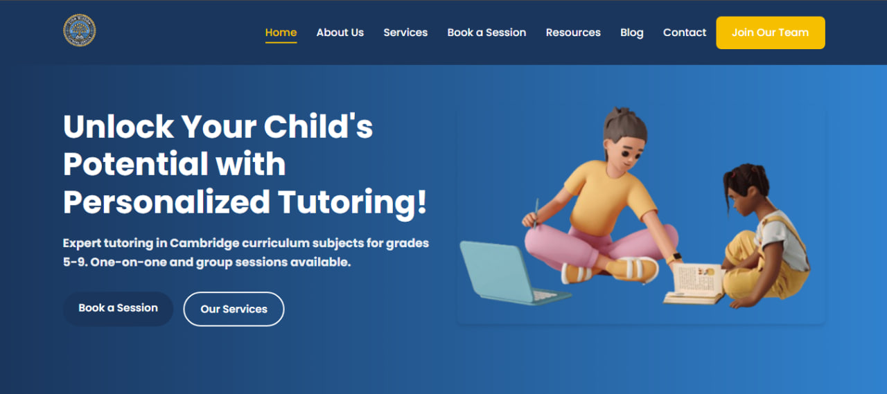 Tutoring Service Website - Online tutoring platform